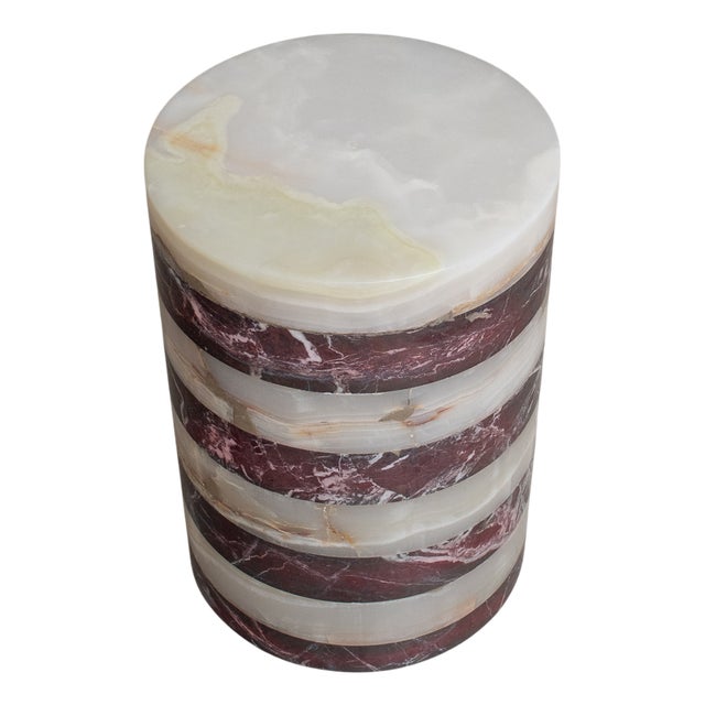 Onyx and Marble Side Table by Forzini For Sale