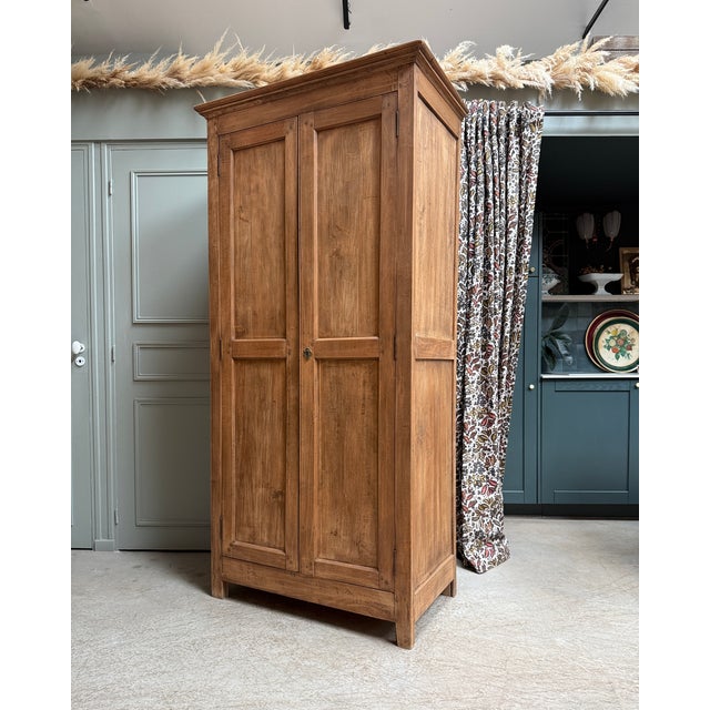 Wood Parisian Wardrobe with Hanging Space, 1940s For Sale - Image 7 of 12