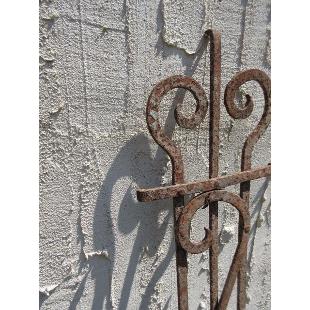 1900 - 1909 Antique Victorian Iron Architectural Salvage Door For Sale - Image 5 of 5