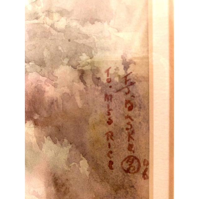 Early 20th Century Early 20th-Century Late Meiji~American Impressionist Signed Watercolor by Yamada Baske For Sale - Image 5 of 7