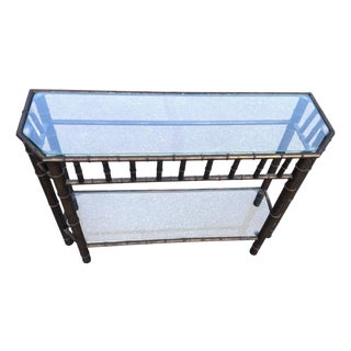 Late 20th Century Faux Bamboo Metal Console For Sale