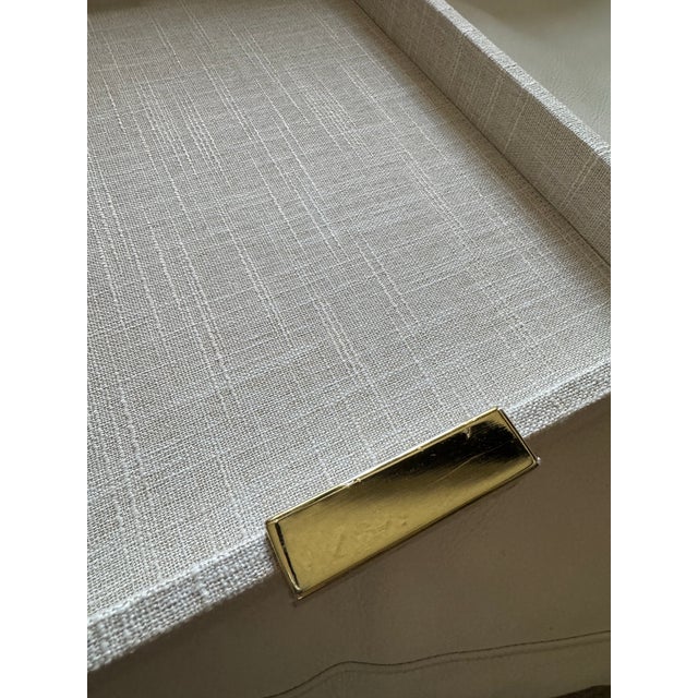 Metal Linen Decorative Tray For Sale - Image 7 of 7