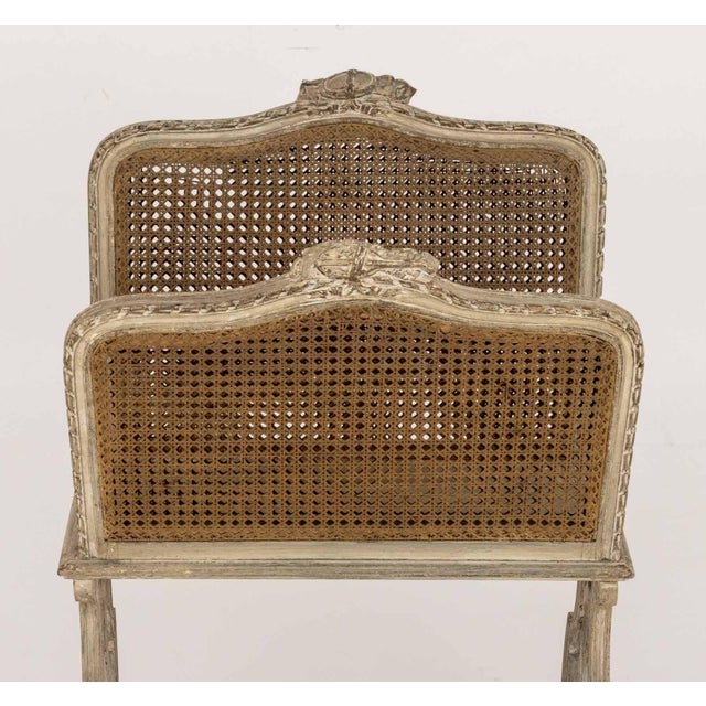 French Provincial Cane Paneled Magazine Rack For Sale - Image 4 of 9