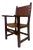 Vintage Spanish Walnut and Leather Armchair, 1950s For Sale