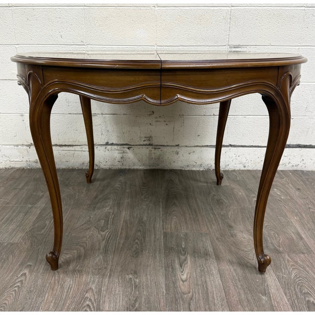 French Provincial Vintage Drexel Basque Provincial Collection French Louis XV Style Dining Table For Sale - Image 3 of 18