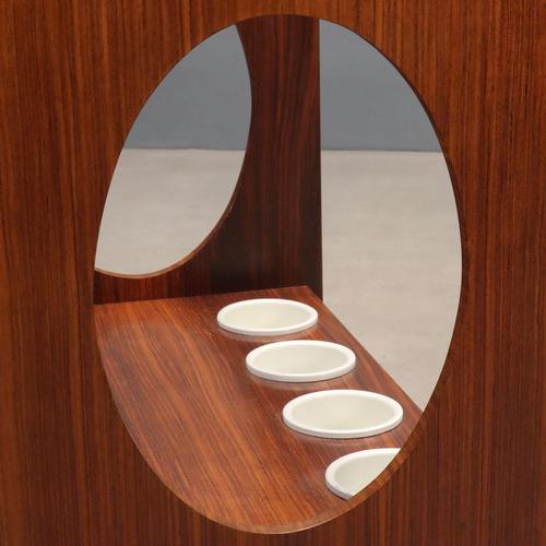 Vintage Kitchen Cart in Exotic Wood Veneer, 1960s For Sale - Image 4 of 10