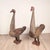 A pair of Thai carved and painted wooden geese, circa 1900. One measures 54.5" h x 38.5" w x 10.5" d, and the other...