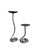 Pair of signed JB hand forged iron candlesticks executed in a sculptural Brutalist style. Featuring coiled spiral bases...