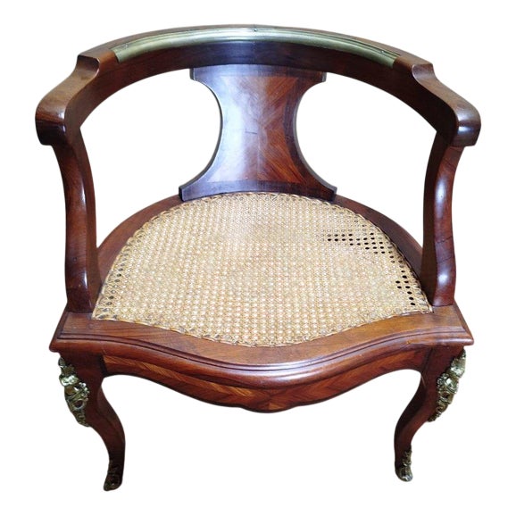 Louis XV Style Caned Office Chair For Sale