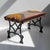 Traditional Mid 20th Century Iron Bench With Wool Geometric Design Upholstered Seat For Sale - Image 3 of 6