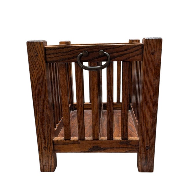 1980s Stickley Mission Oak Magazine Rack (1989) For Sale - Image 5 of 12