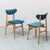 Wooden and Blue Fabric Chairs, 1960s, Set of 6 For Sale - Image 4 of 10