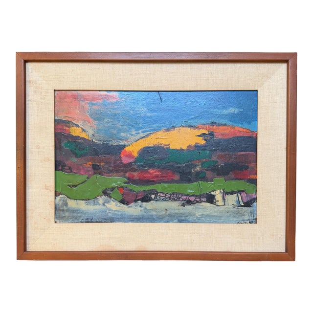 Abstract Expressionist Landscape by Leon Saulter, 1958 For Sale