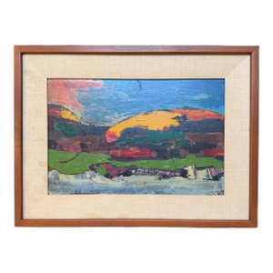 Abstract Expressionist Landscape by Leon Saulter, 1958