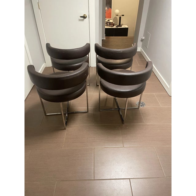 Metal Mid Century Style Chrome Dining Chairs - Set of 4 For Sale - Image 7 of 8