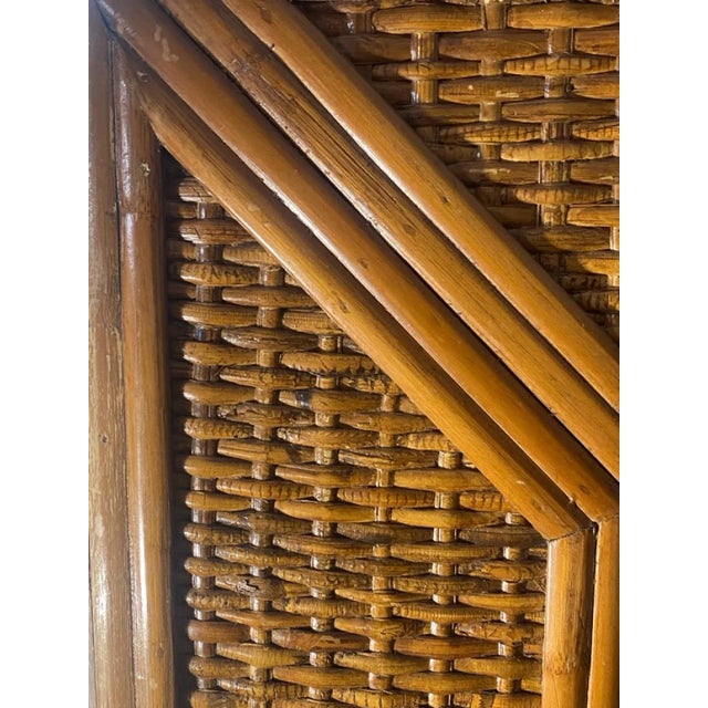 Mid 20th Century Modern Rattan & Bamboo Rectangular Mirror For Sale In Philadelphia - Image 6 of 10