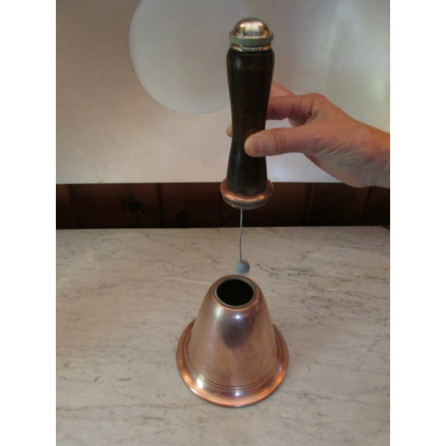 Wood Copper Bell Shaped Cocktail Shaker Designed by Bruce De Montmorency, 1937 For Sale - Image 7 of 10
