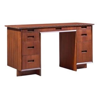 Frank Lloyd Wright Taliesin Mid Century Mahogany Desk For Sale