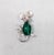 Napier Vintage Signed Napier Rhodium Plated Faux-Flawed Emerald Jelly Belly Mouse Brooch, 1965 For Sale - Image 4 of 8