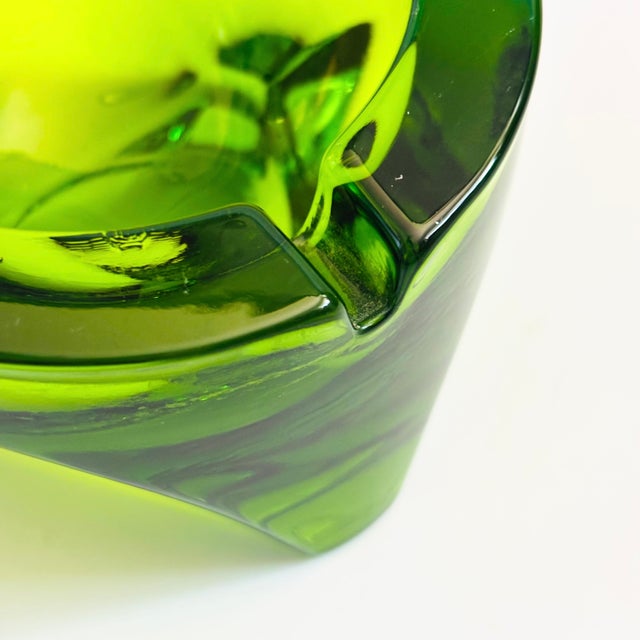 MCM Green Viking Glass Ashtray For Sale - Image 9 of 11