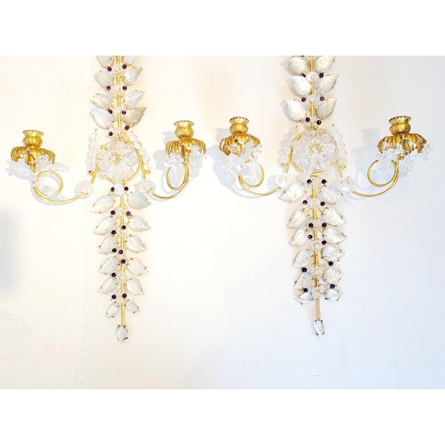 Maison Baguès Late 20th Century Bagues Style Rock Crystal Wall Sconces-A Pair For Sale - Image 4 of 11