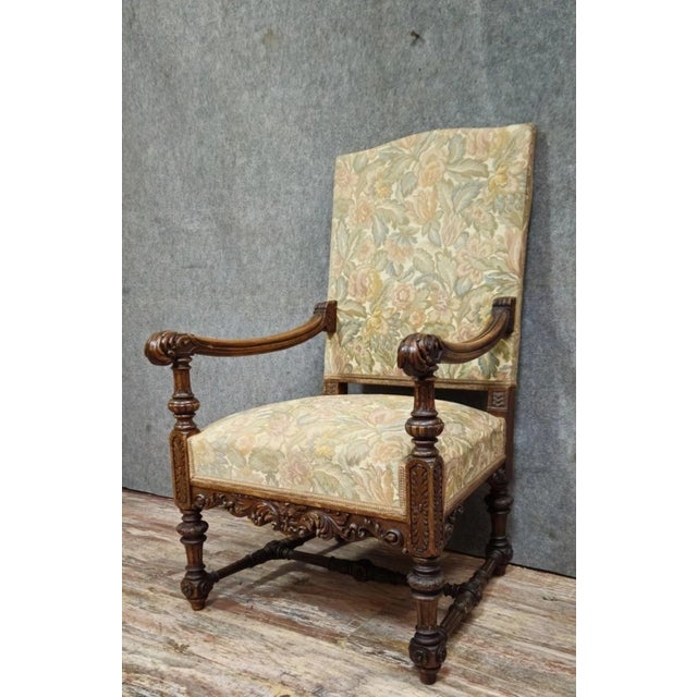 Armchair in Carved Walnut For Sale - Image 3 of 9