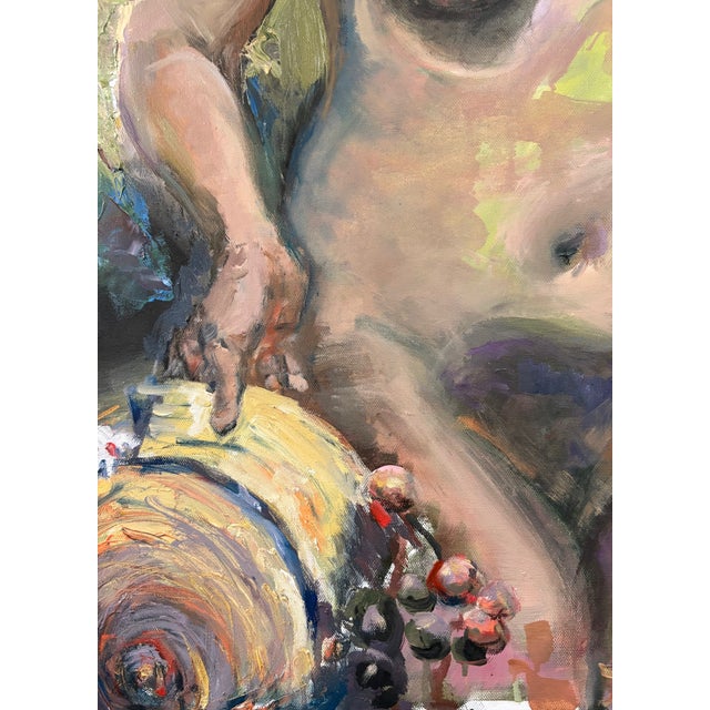 “Portrait of a Woman With Straw Hat”, Original Oil Painting, by Van Ness For Sale - Image 4 of 8