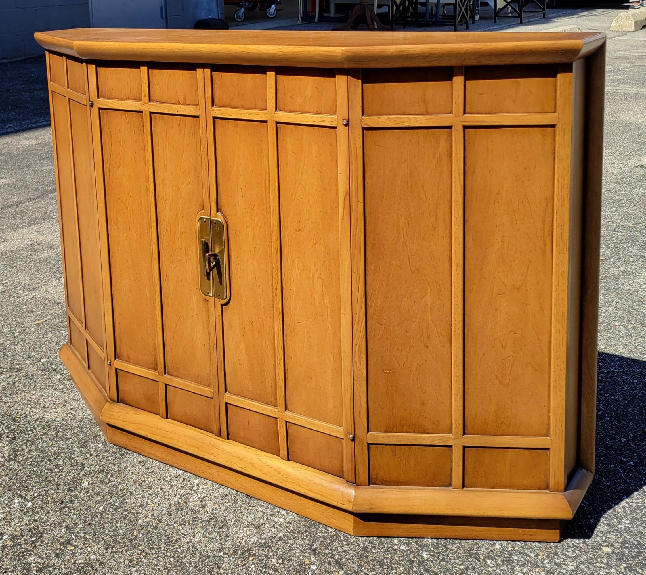 1964 Drexel Meridian Tri-Front Walnut Hall Chest by John Van Koert
