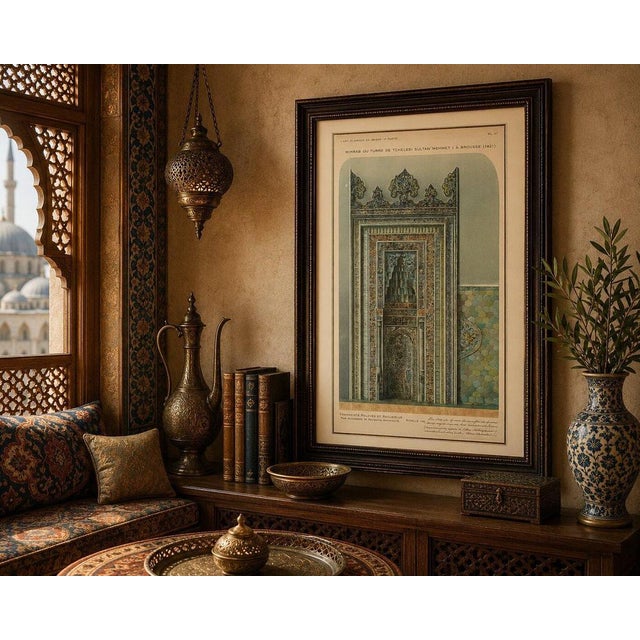 Title: original 1924 islamic architectural print – mihrab of sultan mehmed i, bursa, ottoman empire date: 1924 (after a...