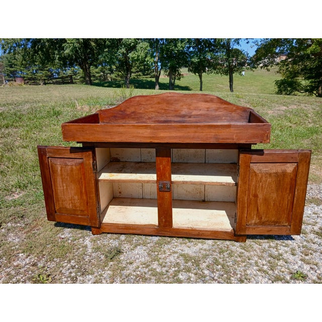Antique Early Pennsylvania Primitive Cherry Dry Sink Hand Crafted 1840s For Sale In Cleveland - Image 6 of 13