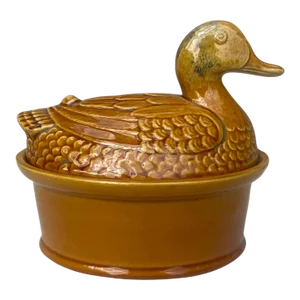 French Majolica Duck Tureen, Circa 1950