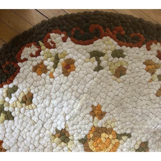 Round Wool Rug, 1970s For Sale - Image 9 of 12