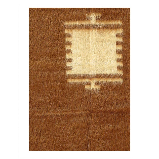 A vintage hand knotted goat hair rug, ca 1960s. These rugs have been made in from the mohair wool of Angora Goats in the...