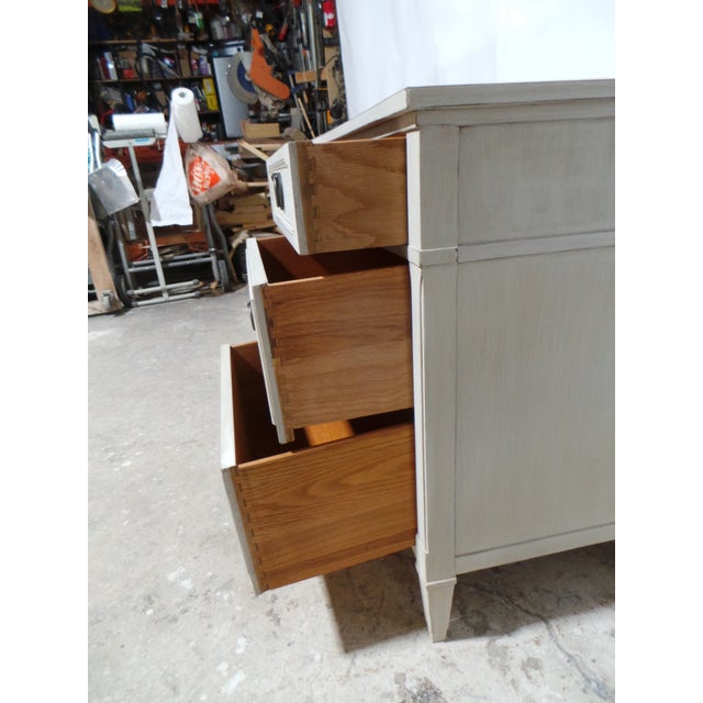 Wood Gustavian Style Unique 9 Drawer Dresser For Sale - Image 7 of 8