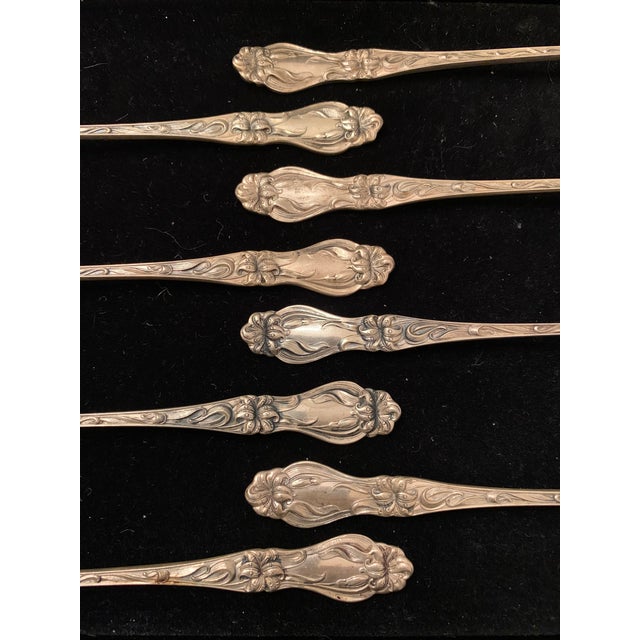 Antique 1910 Whiting Lily Pattern Sterling Silver Iced Tea Spoons- Set of 4 For Sale - Image 11 of 13