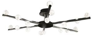 Demetra Brushed Black Metal Ceiling Lamp by Alabastro Italiano