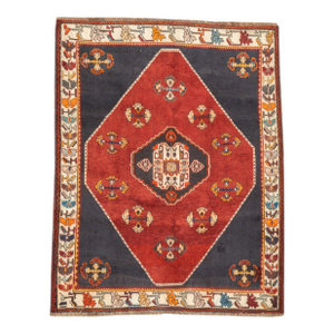 Semi-Antique Hand-Knotted Persian Qashqai Rug 5'5" X 6'11"