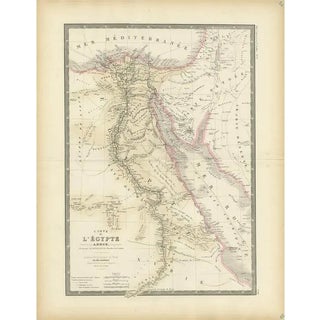 Antique Map of Egypt, 1875 For Sale