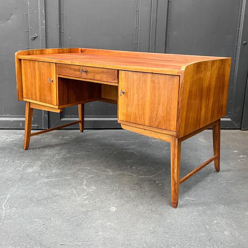 Mid-Century Walnut Veneer Desk For Sale - Image 11 of 18