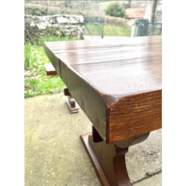 Monastery Table and Benches in Oak, 1920s For Sale - Image 12 of 13