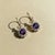 Modern Art Nouveau Amethyst Flower and Leaf Drop Earrings, Silver, Gold, Pair For Sale - Image 3 of 10