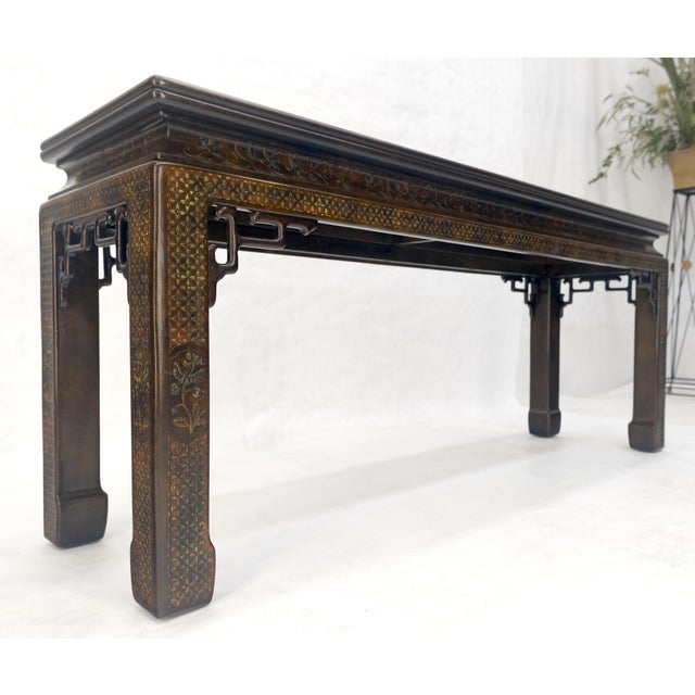 Late 20th Century Very Fine John Widdicomb Lacquer Painted Decorated Console Sofa Table MINT For Sale - Image 5 of 16