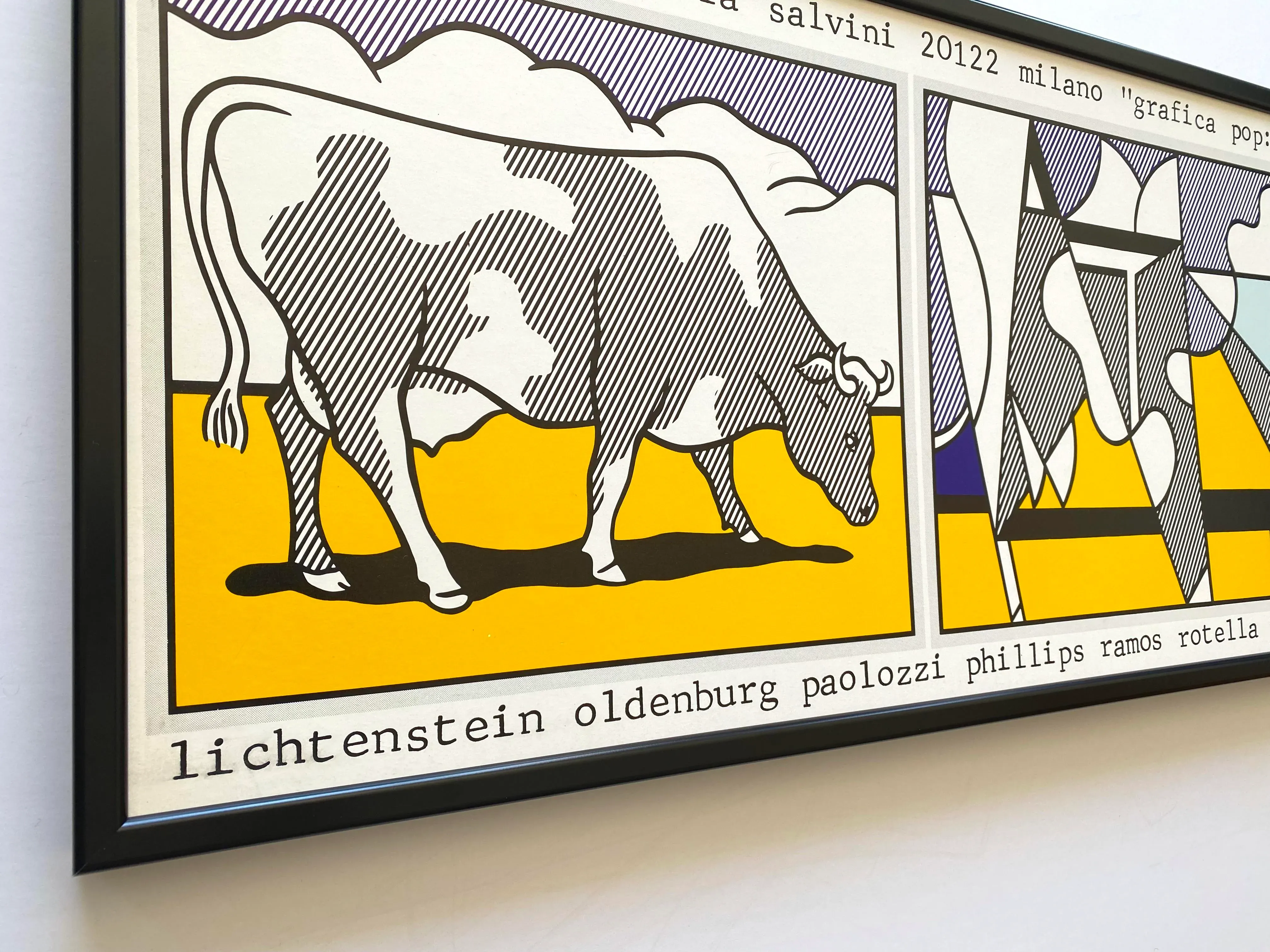 Roy Lichtenstein Vintage 1985 Lithograph Print Framed Pop Art