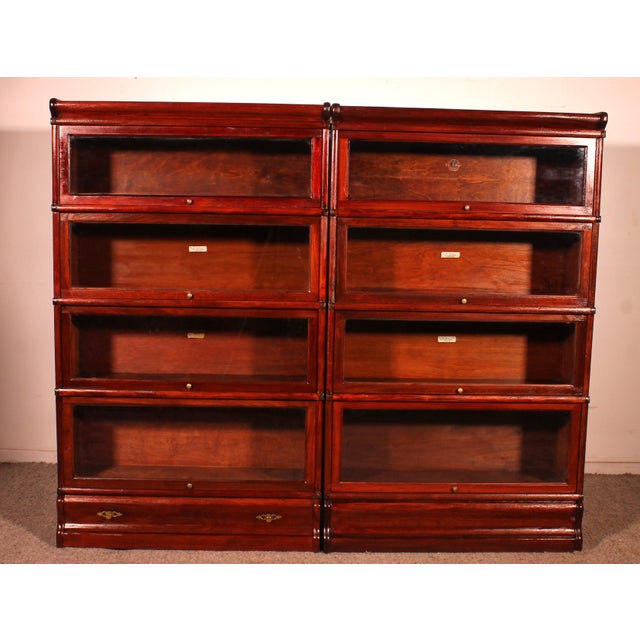 Antique Mahogany Bookcases from Globe Wernicke, 1890s, Set of 2 For Sale - Image 11 of 11