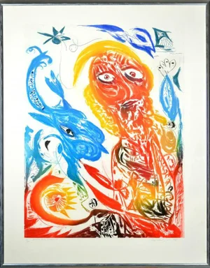 Carl-Henning Pedersen, the Dream of the Unicorn, 1992, Copper Print