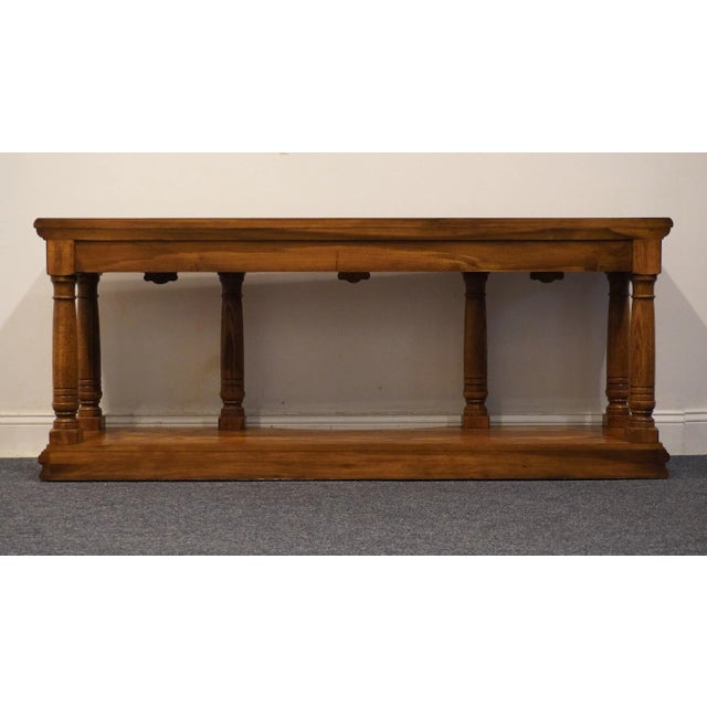 Wood Gordon's Furniture Banded Walnut Rustic European Style 64" Sofa / Console Table W. Wheat Motif 5719 For Sale - Image 7 of 10