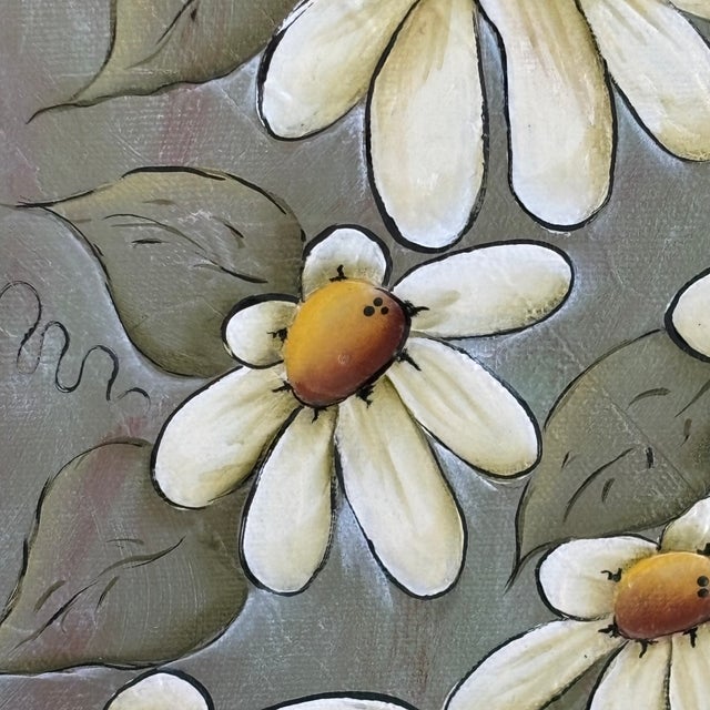 2012 Mixed Media Daisy Still Life on Canvas For Sale In Baltimore - Image 6 of 12
