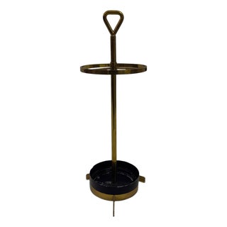 Italian Brass and Iron Umbrella Stand, v For Sale