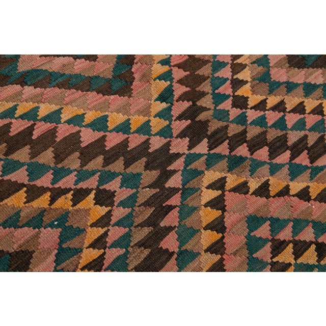 Textile 1960s Vintage Turkish Kilim Multicolor Handmade Tribal Wool Rug For Sale - Image 7 of 10