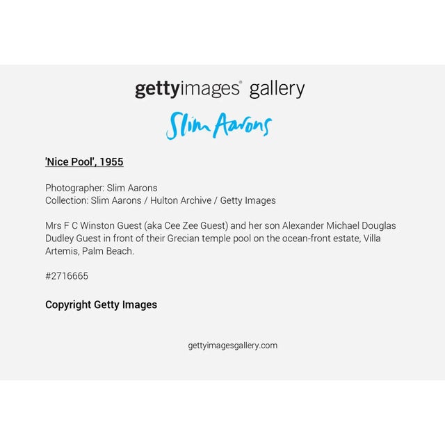 Not Yet Made - Made To Order Slim Aarons, "Nice Pool," January 1, 1955 Getty Images Gallery Framed Art Print For Sale - Image 5 of 5